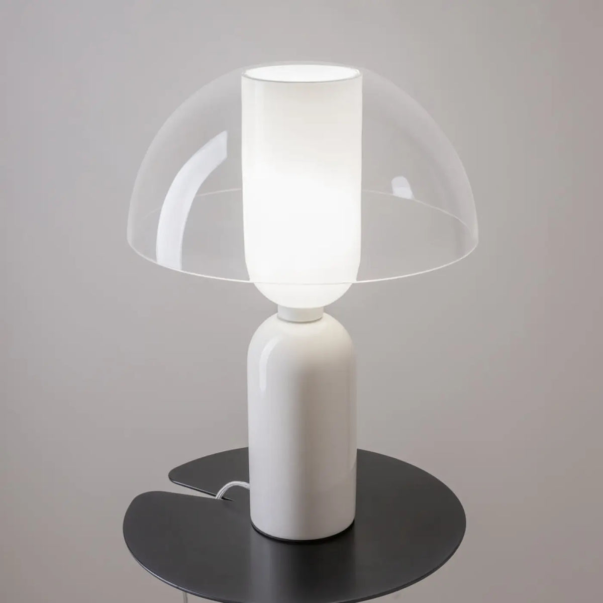 Lampe de chevet pied en céramique et abat-jour en tissu, 43 cm