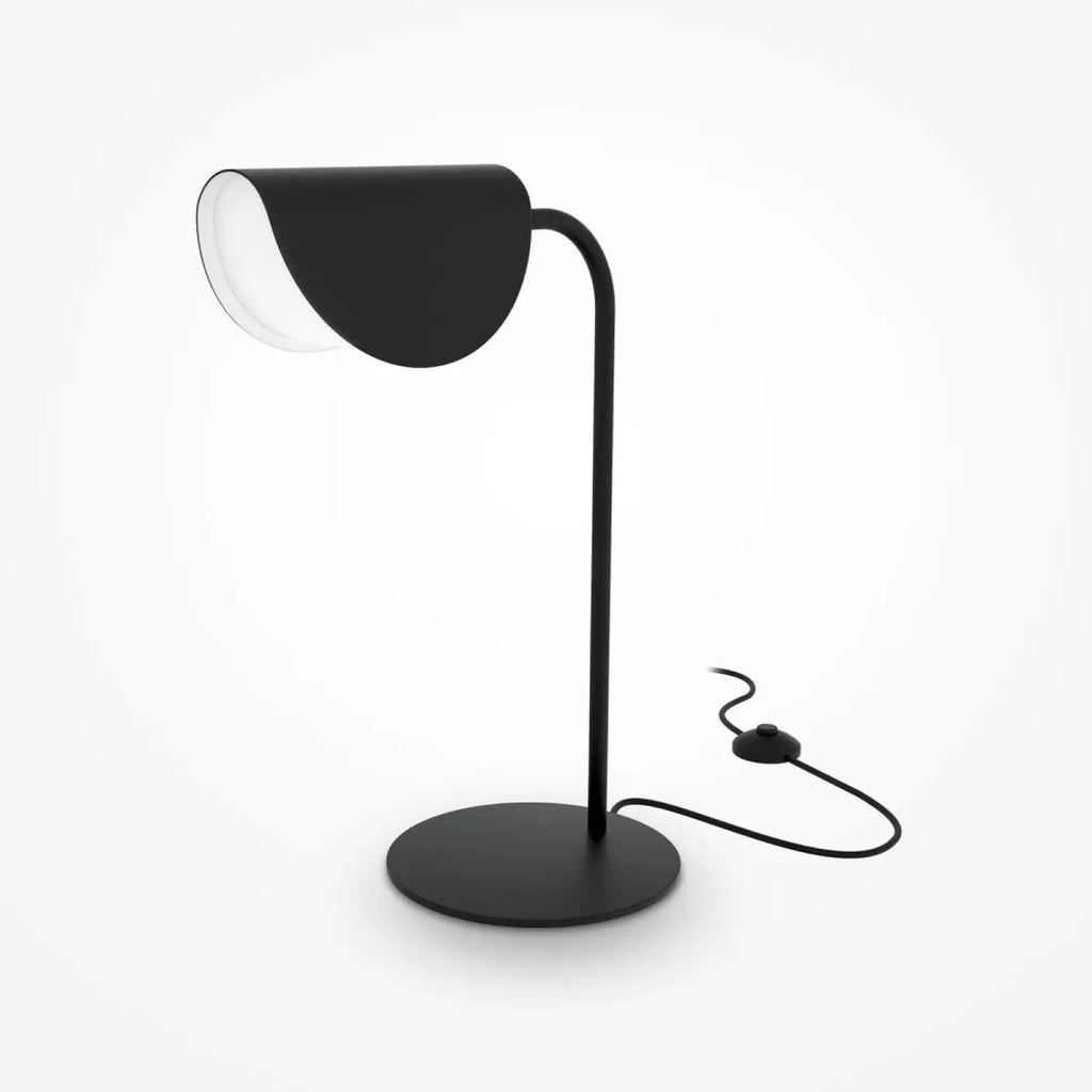 Lampe de chevet feuille d'acier noir, 43,5 cm, culot G9