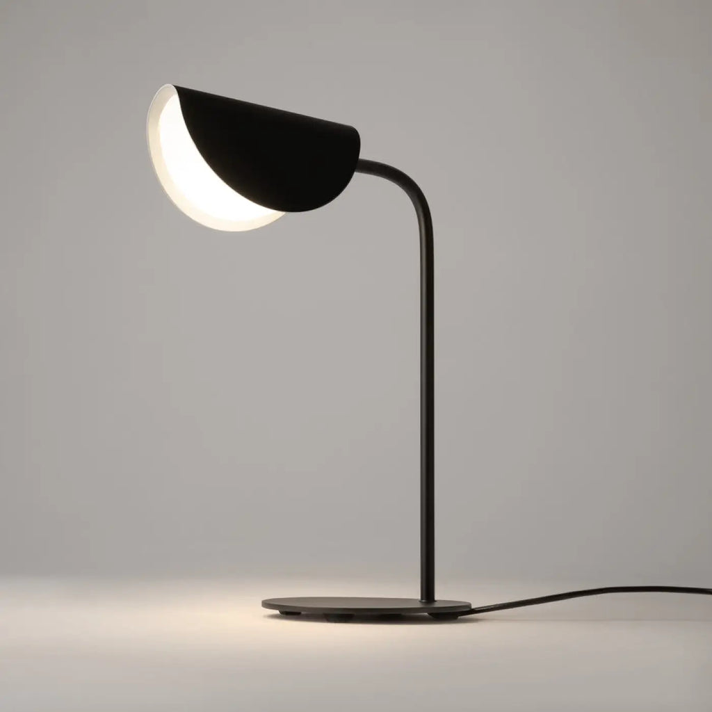 Lampe de chevet feuille d'acier noir, 43,5 cm, culot G9