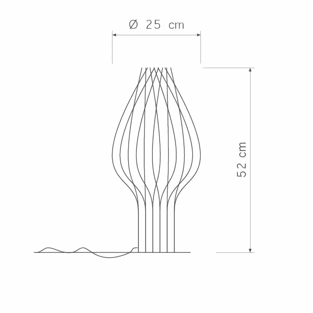 Lampe à poser haute et élancée en bois de bouleau, 52 cm