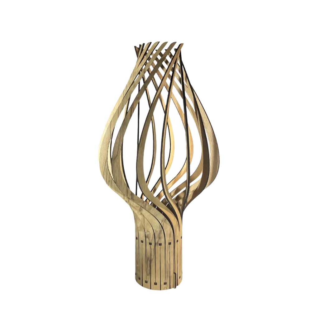 Lampe à poser haute et élancée en bois de bouleau, 52 cm