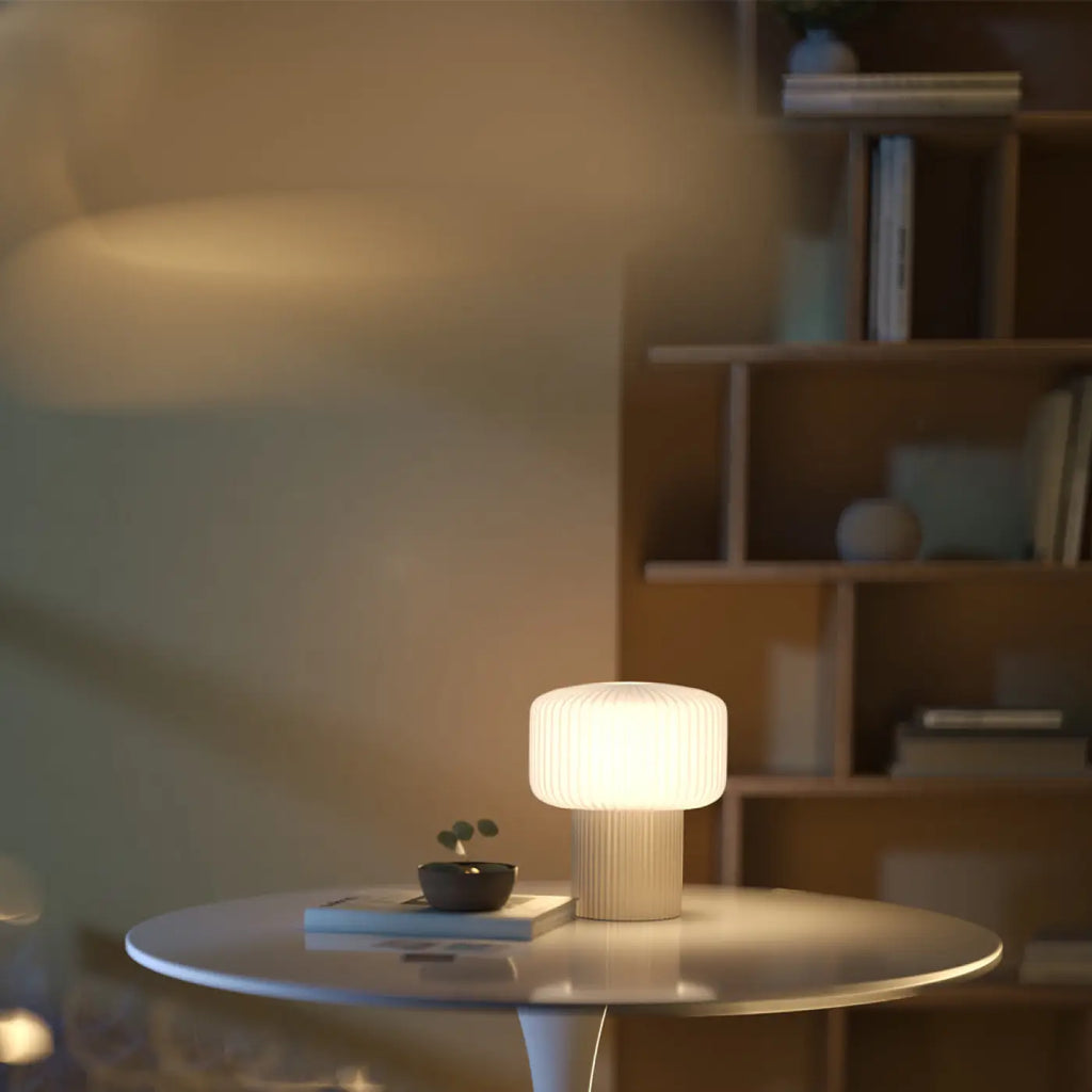 Lampe dôme en céramique blanche, 19 cm, culot G9