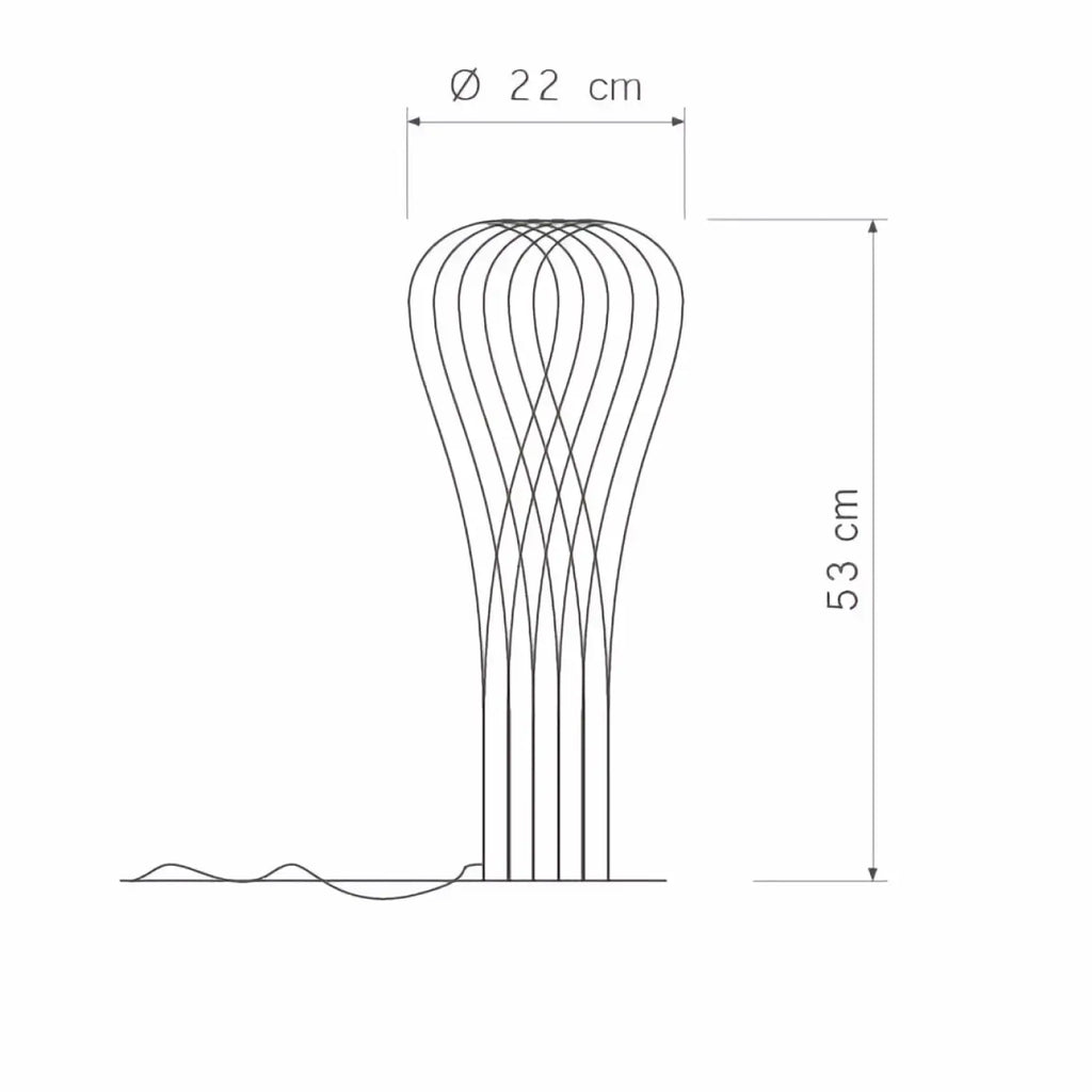 Lampe à poser étroite en bois de bouleau, 53 cm de haut