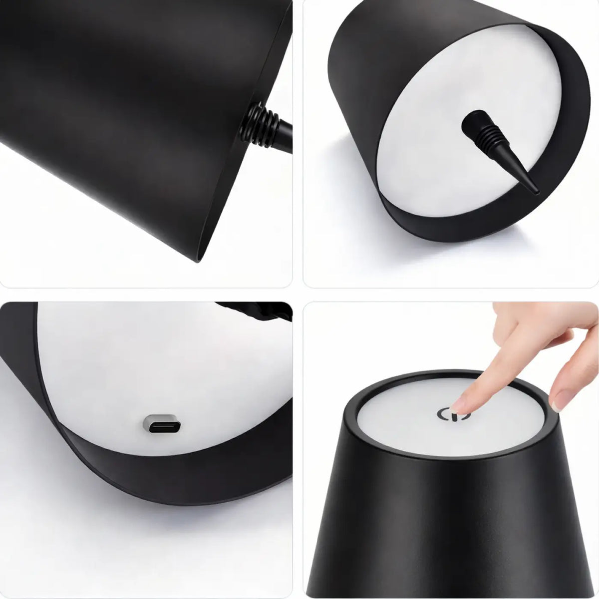 Lampe rétro chic avec abat-jour noir ou blanc