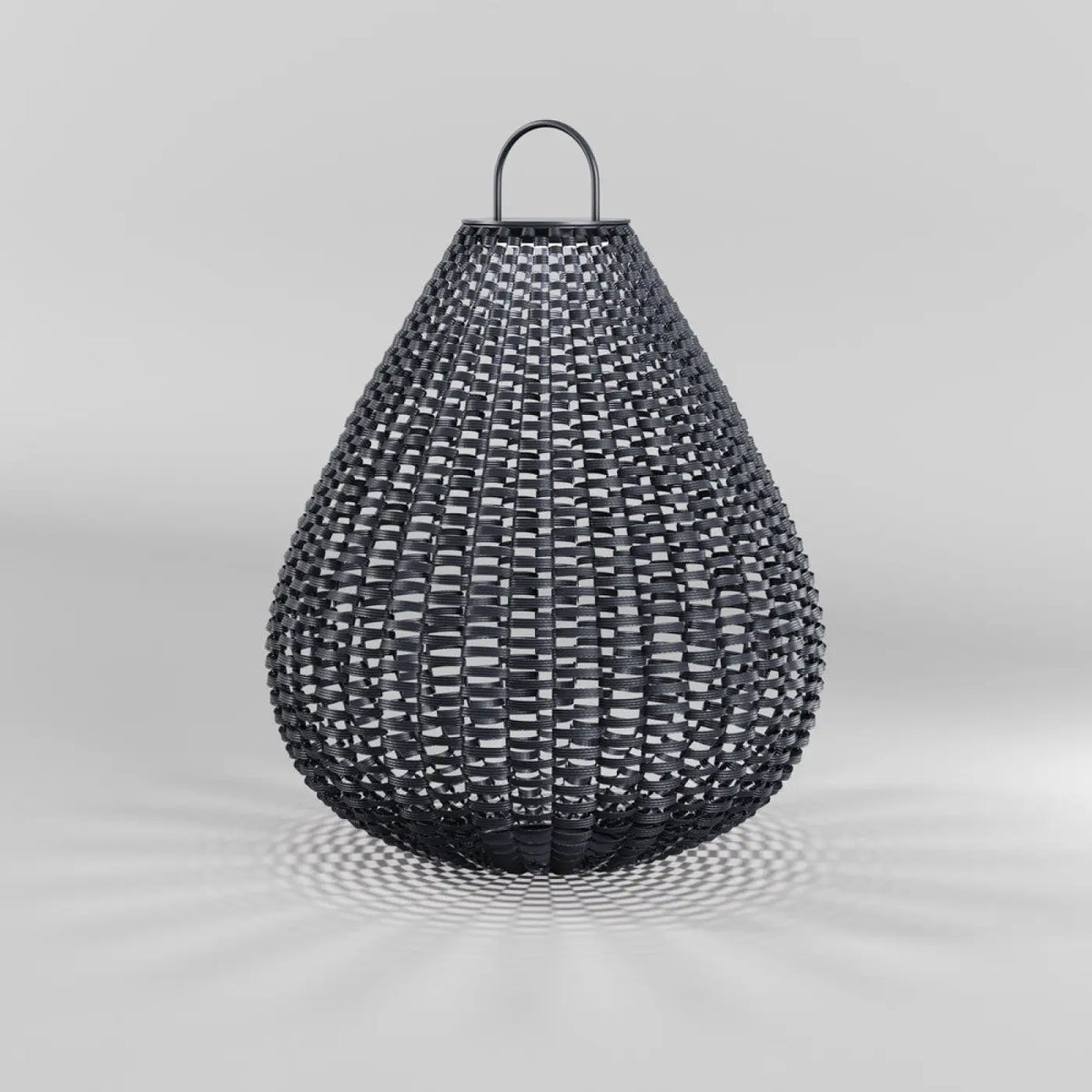 Lanterne solaire extérieure LED en acier noir, petit ou grand