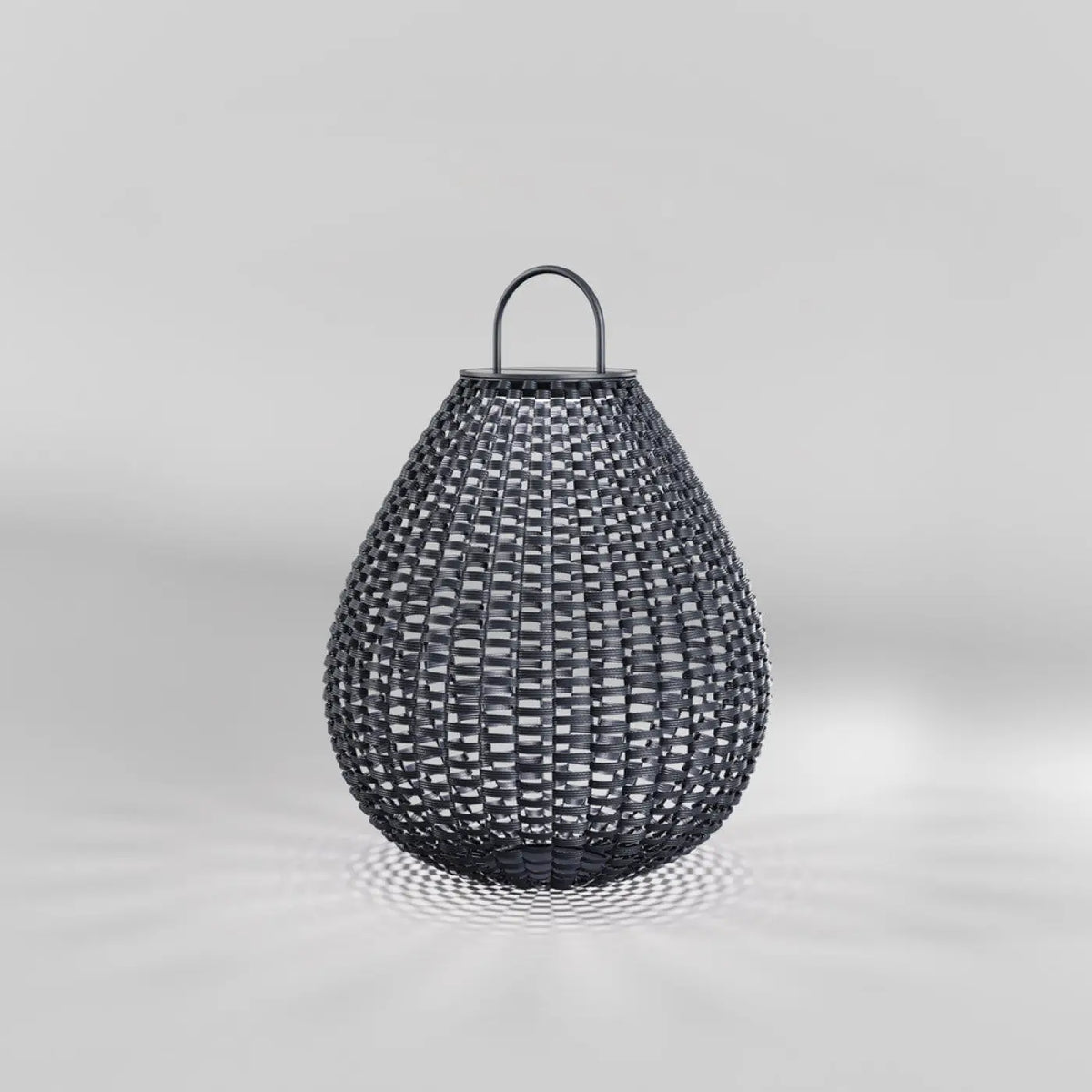 Lanterne solaire extérieure LED en acier noir, petit ou grand
