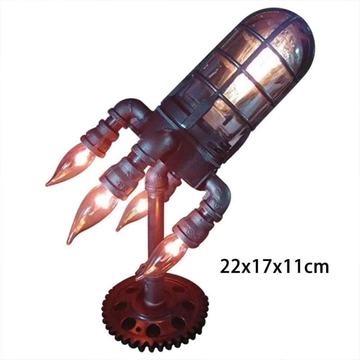 Lampe de chevet steampunk au style industriel