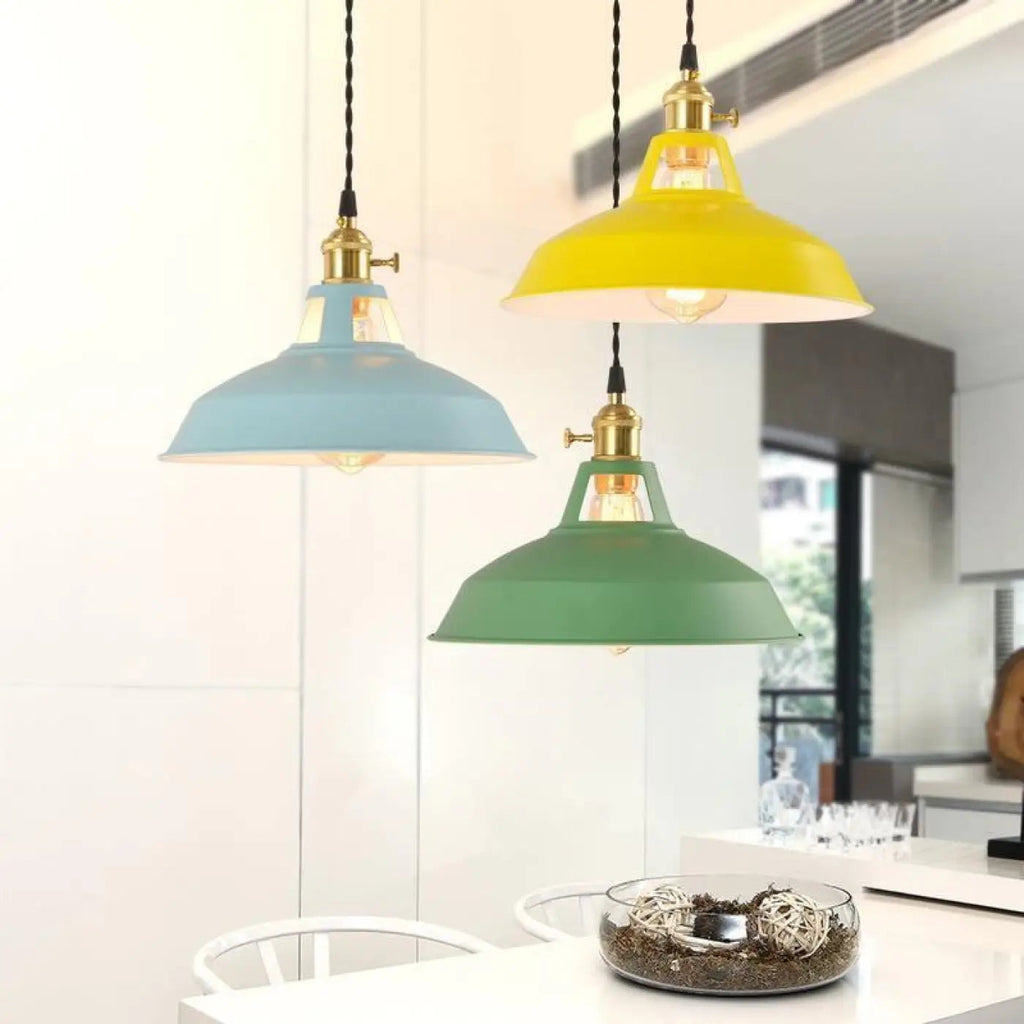 Suspension colorée, bleu, vert, rose ou jaune
