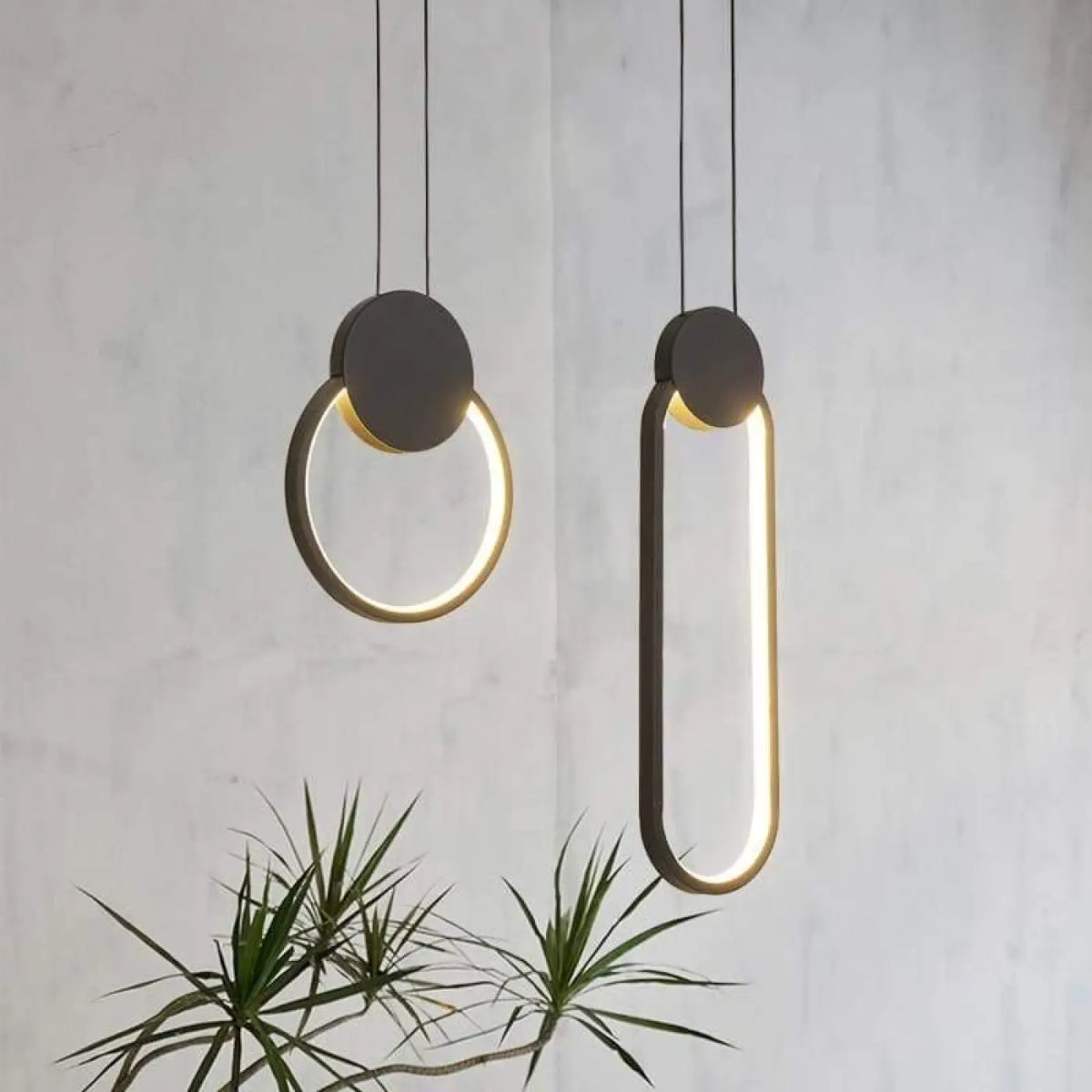 Lampe suspendue LED, forme ronde ou ovale