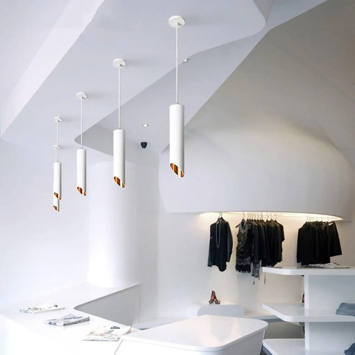 Suspension moderne noire ou blanche, tailles S et M, blanc