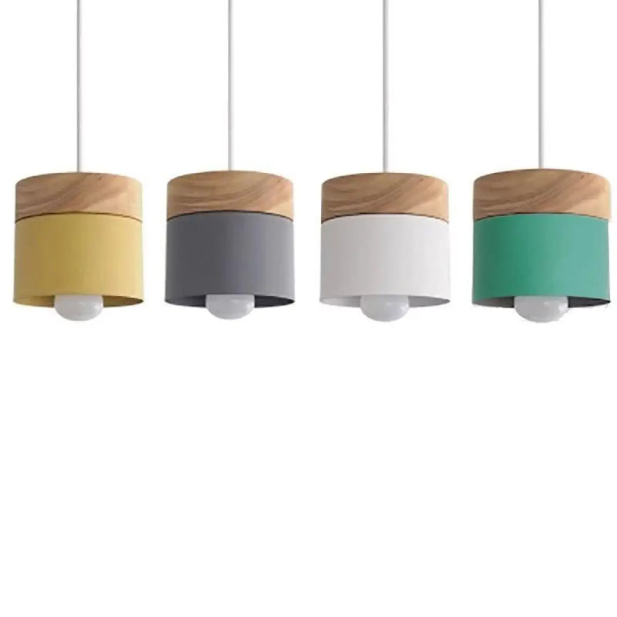 Lampe suspendue scandinave, gris, blanc, jaune ou vert