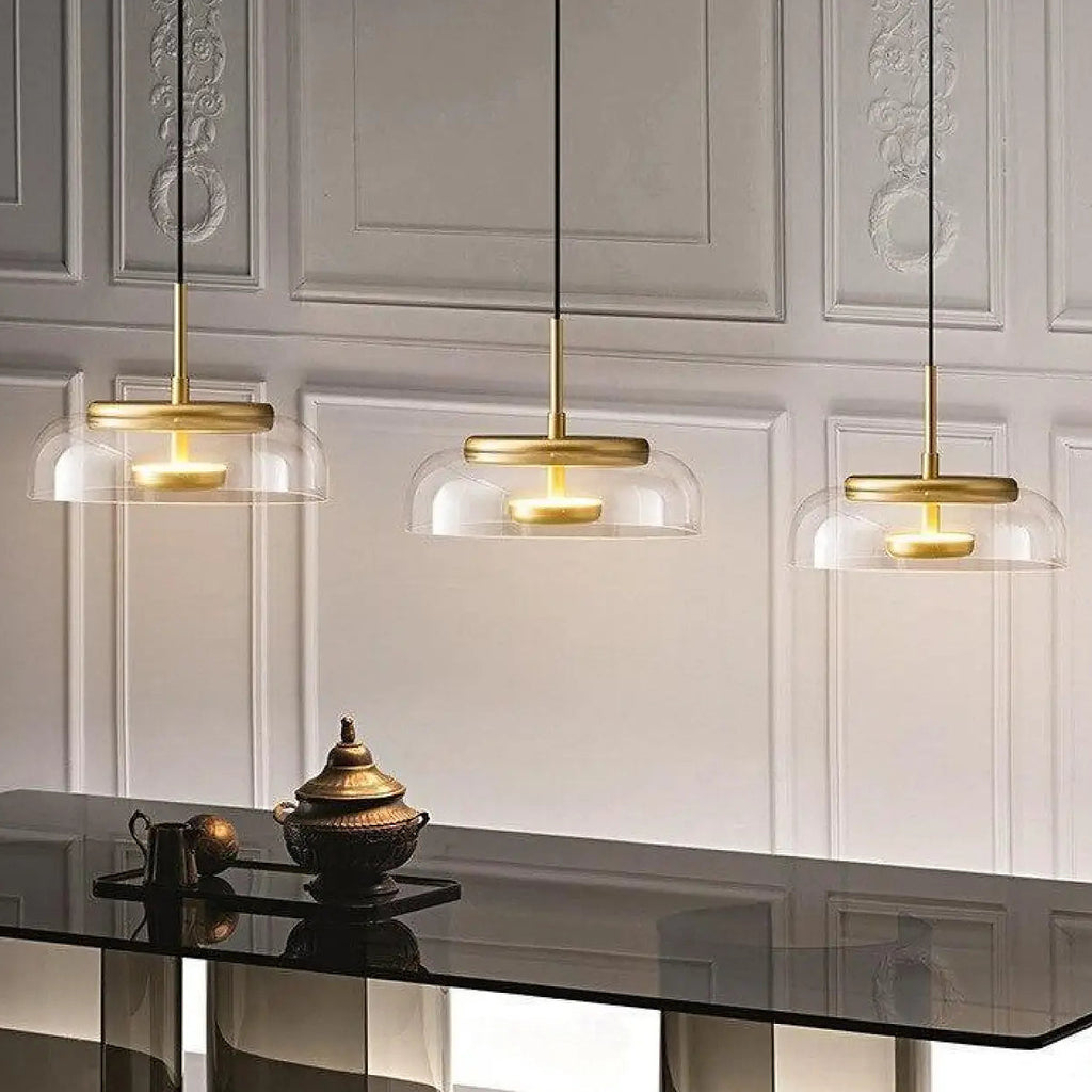 Lampe suspendue en verre, lumière blanc chaud ou froid
