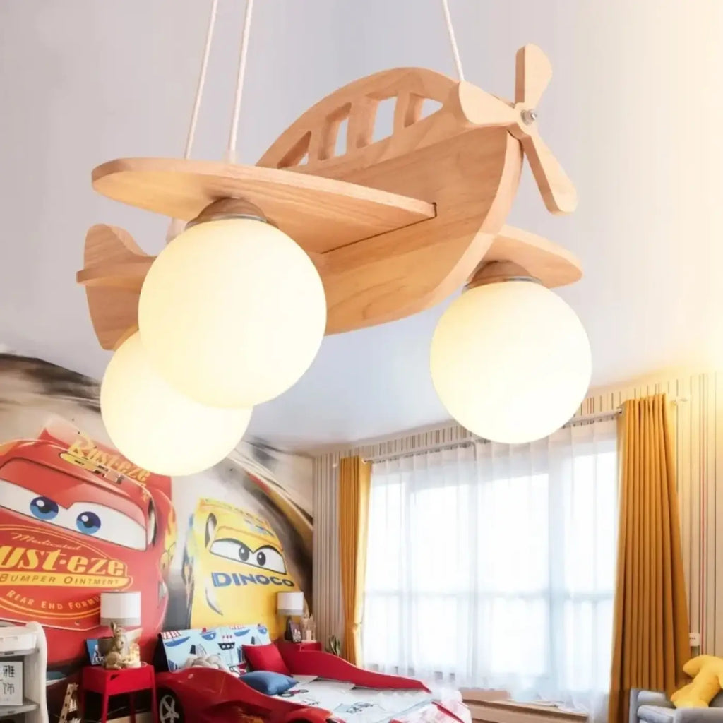 Suspension avion pour chambre d'enfant, bleu, rouge ou beige