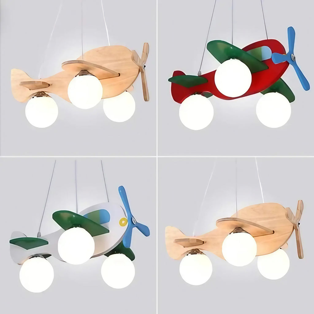 Suspension avion pour chambre d'enfant, bleu, rouge ou beige