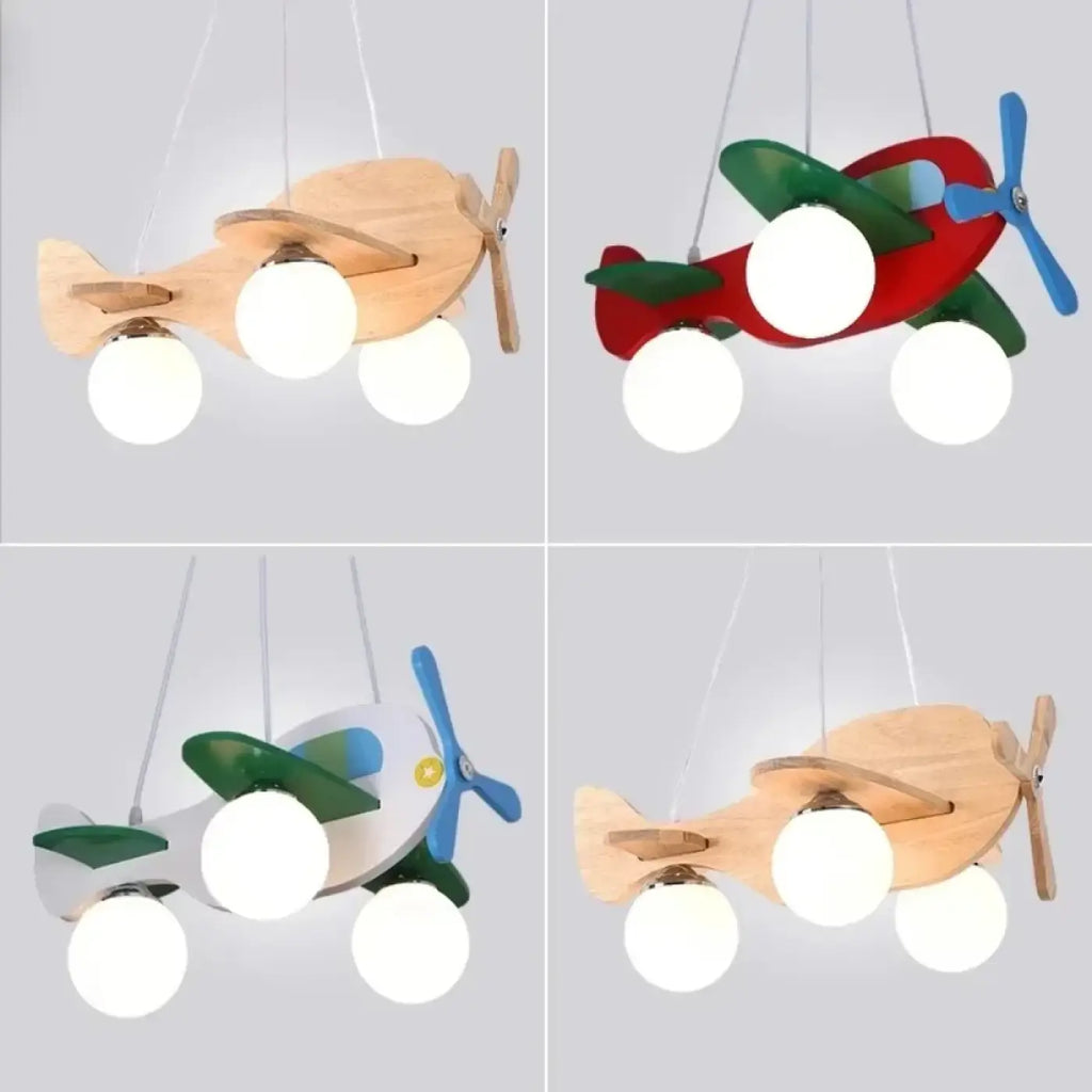 Suspension avion pour chambre d'enfant, bleu, rouge ou beige