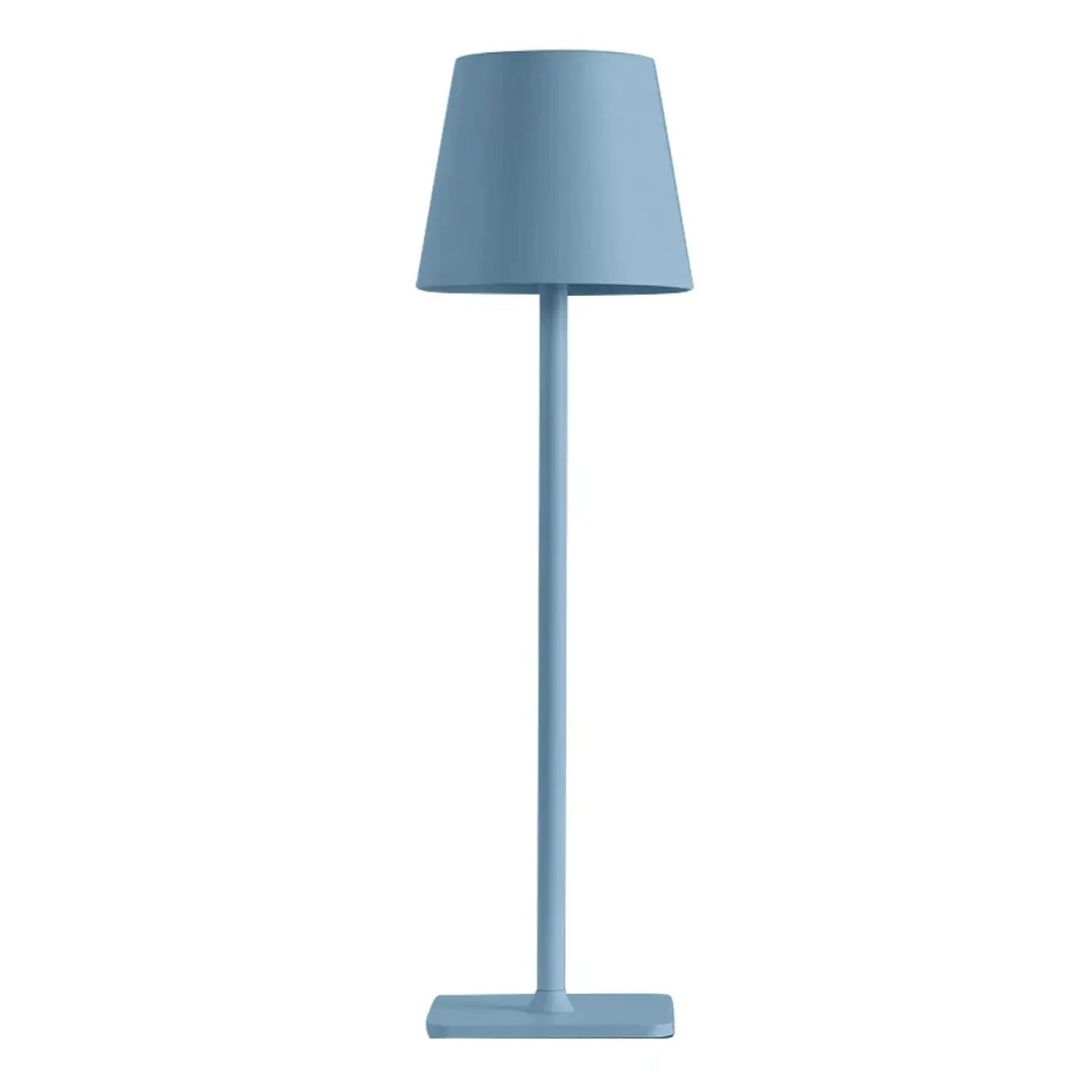 Lampe à poser abat-jour conique sur pied fin, vert ou bleu, bleu