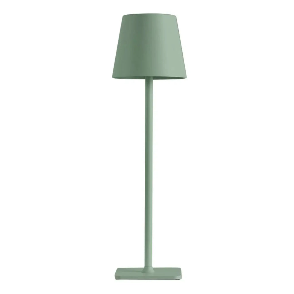 Lampe à poser abat-jour conique sur pied fin, vert ou bleu, vert