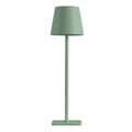Lampe à poser abat-jour conique sur pied fin, vert ou bleu, vert