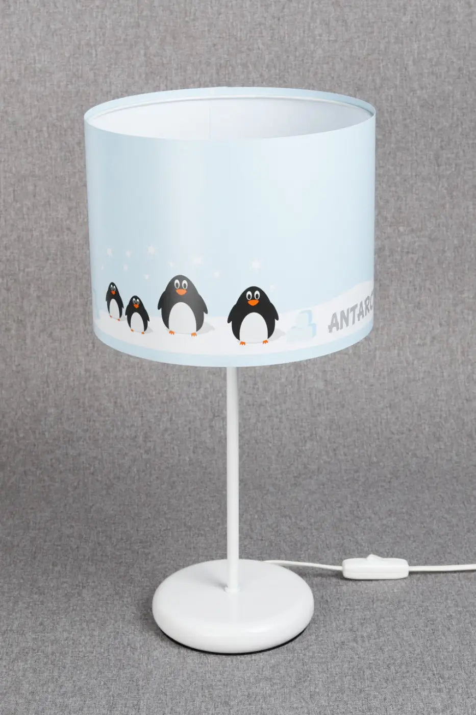 Lampe de chevet enfant 44 cm, manchots sur la banquise
