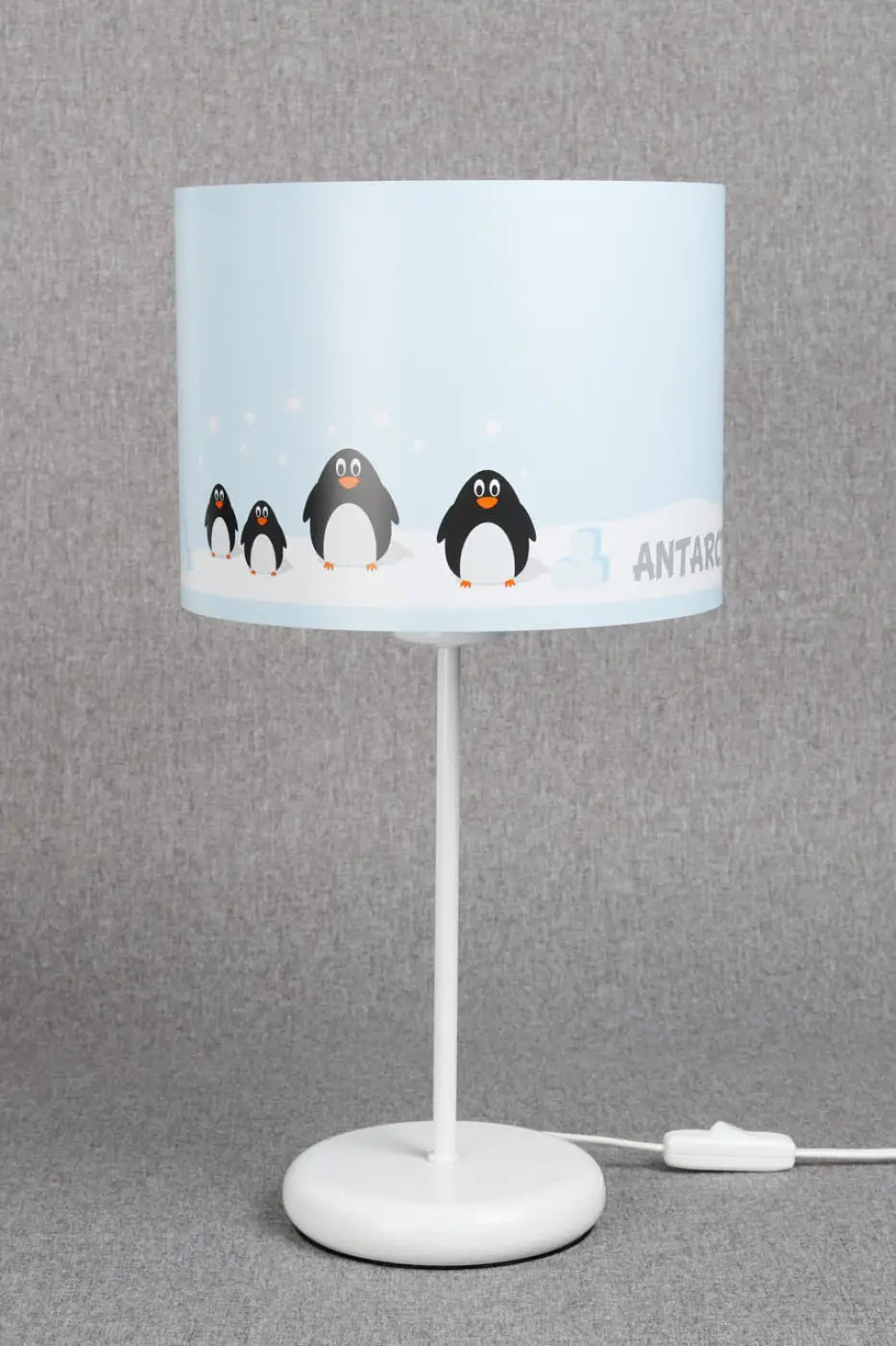 Lampe de chevet enfant 44 cm, manchots sur la banquise