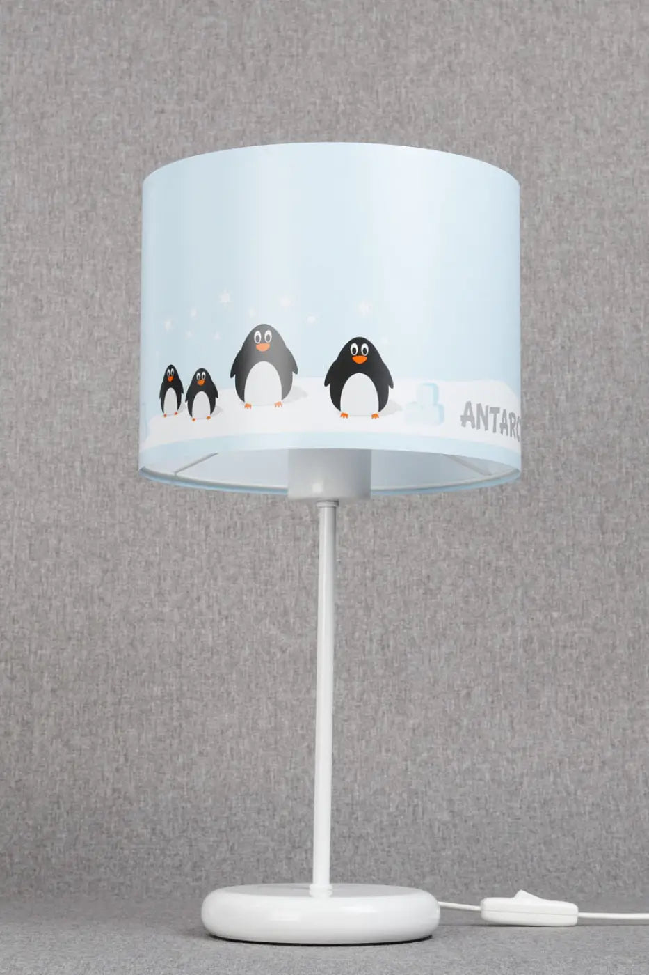 Lampe de chevet enfant 44 cm, manchots sur la banquise