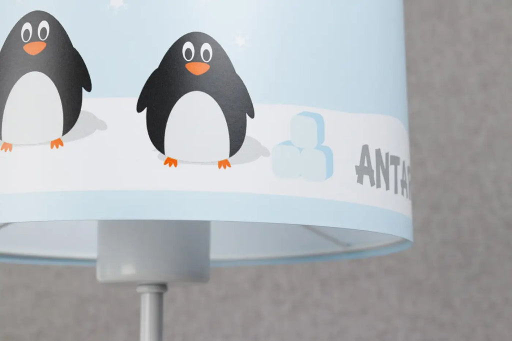 Lampe de chevet enfant 44 cm, manchots sur la banquise