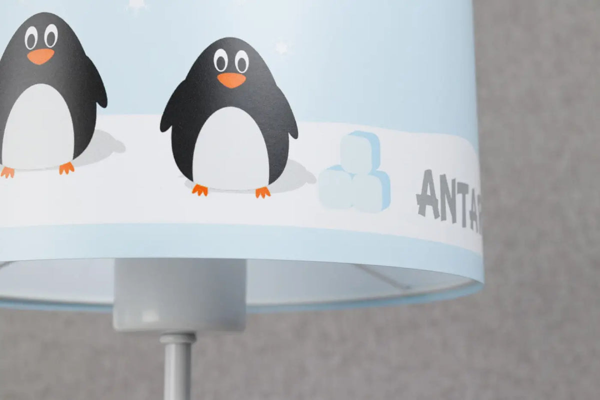Lampe de chevet enfant 44 cm, manchots sur la banquise