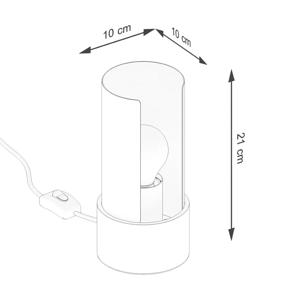 Lampe à poser cylindre ajouré en acier blanc, 21 cm