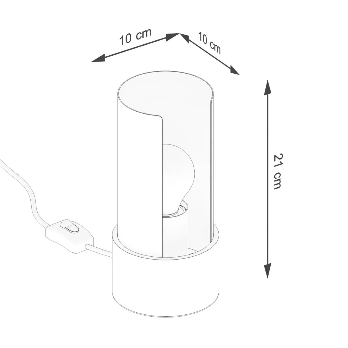 Lampe à poser cylindre ajouré en acier blanc, 21 cm