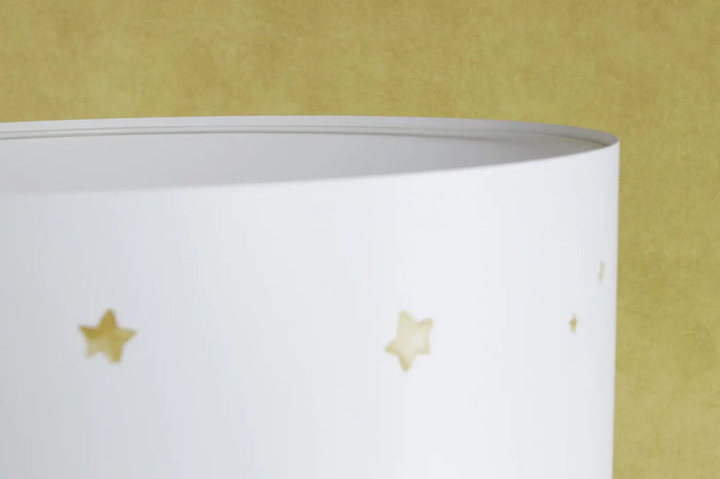 Lampe de chevet enfant blanche et jaune, savane et étoiles