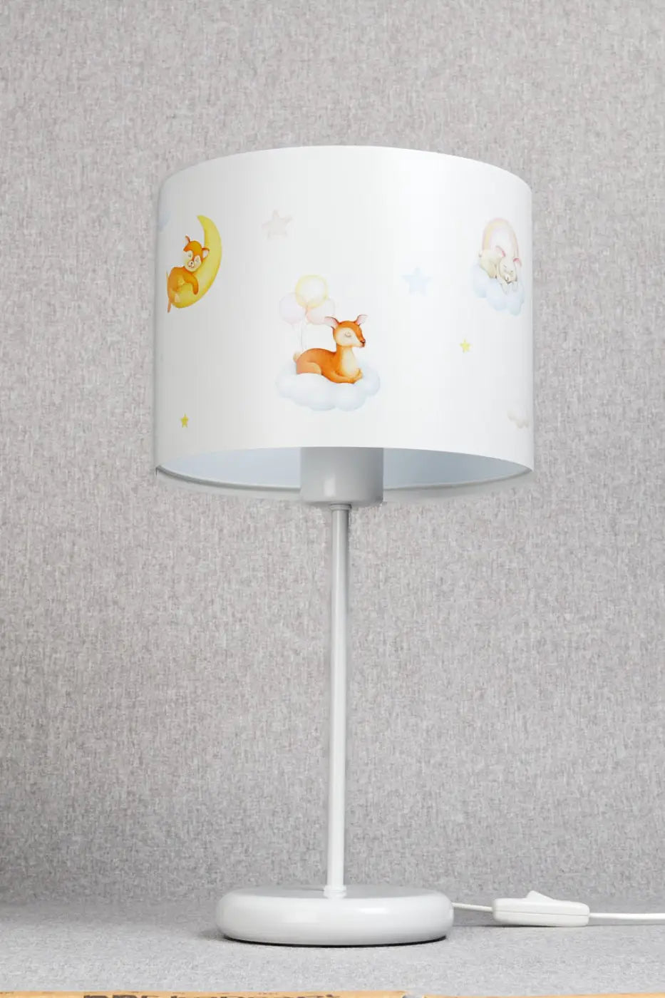 Lampe de chevet enfant 44 cm, petit animal dans les nuages