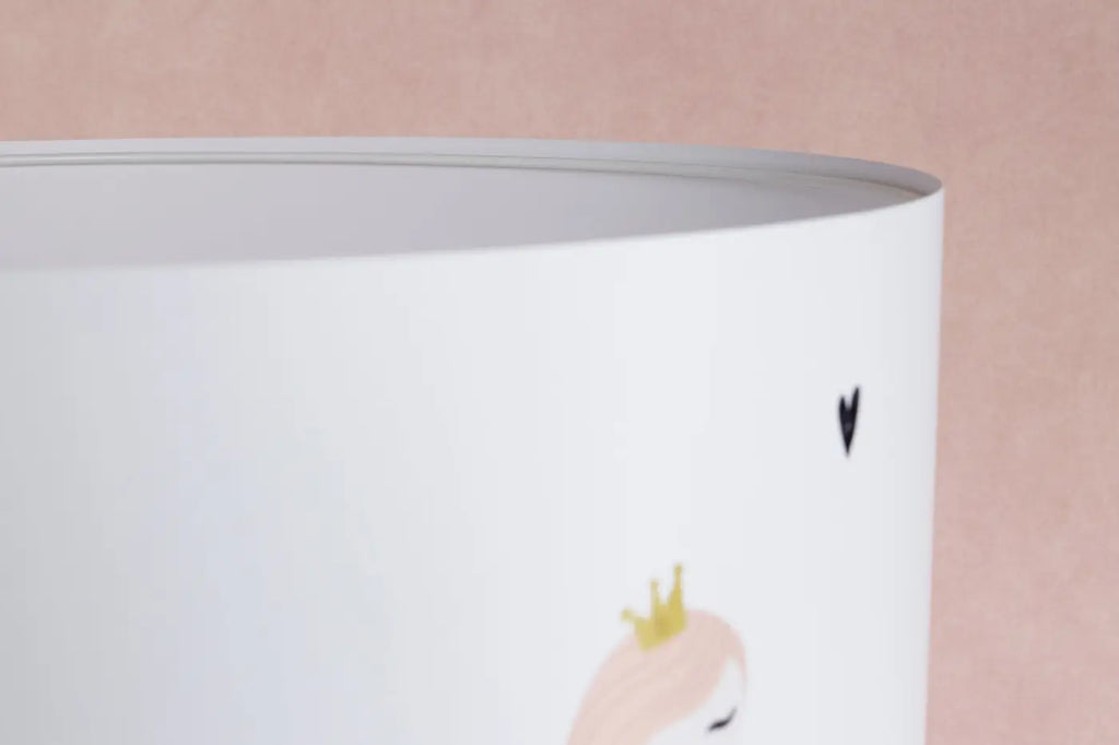 Lampe de chevet enfant princesse blanc et rose, 44 cm