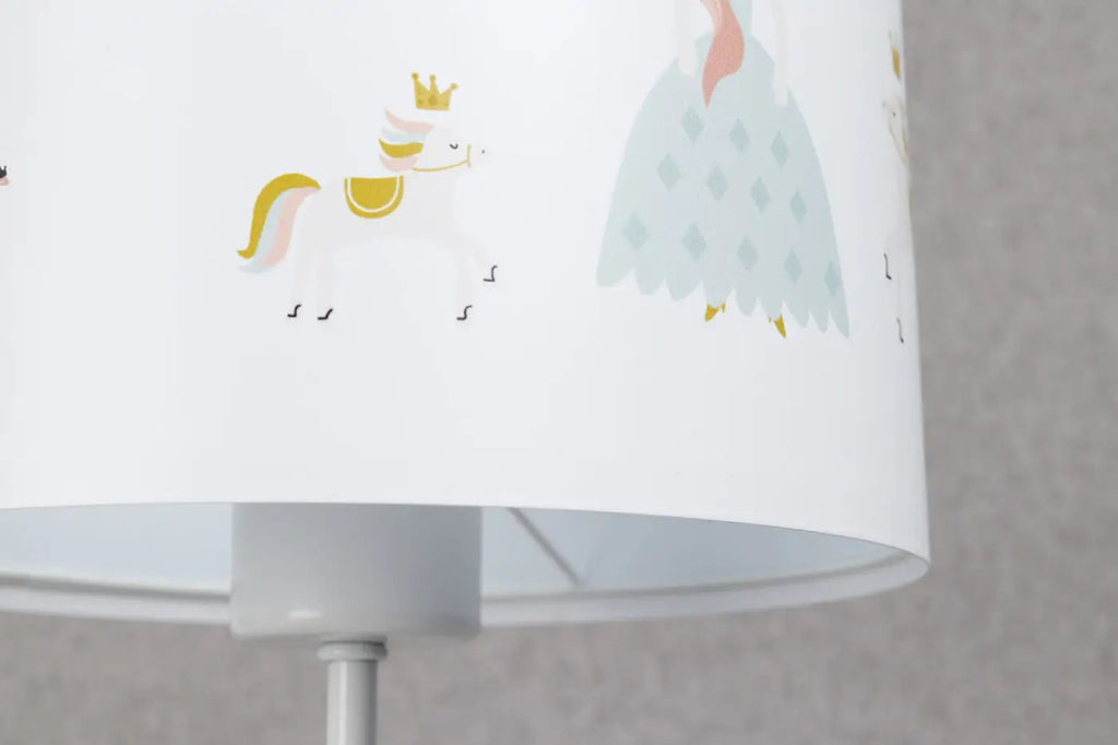 Lampe de chevet enfant princesse blanc et rose, 44 cm