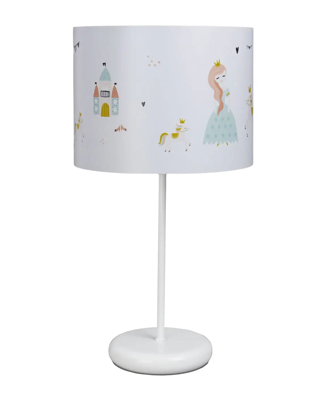 Lampe de chevet enfant princesse blanc et rose, 44 cm