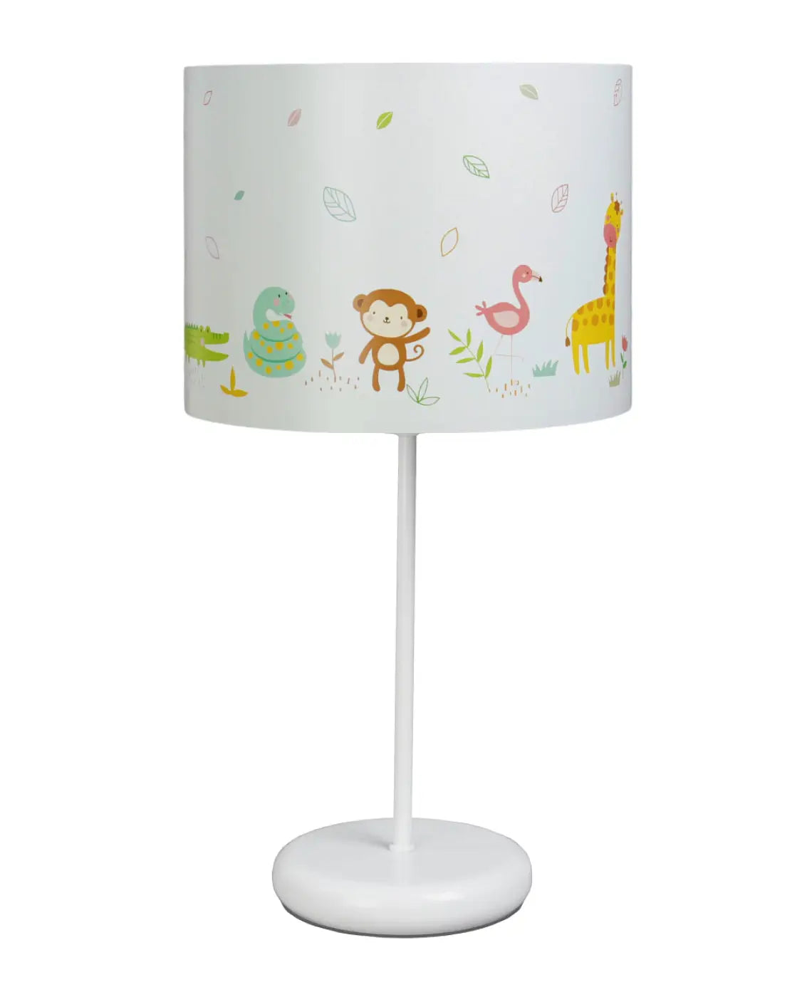 Lampe de chevet enfant 44 cm, animaux de savane et feuillages