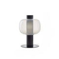 Lampe à poser en verre teinté sur base en métal, six teintes