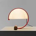 Lampe à poser en demi-lune aux courbes douces, rouge ou beige, rouge