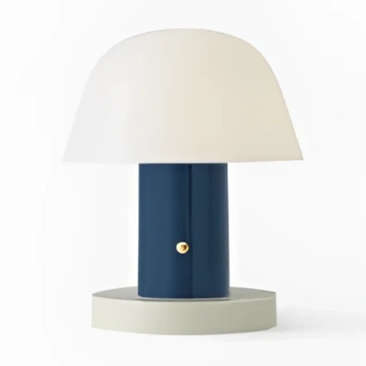 Lampe champignon en verre opalin, quatre coloris, bleu