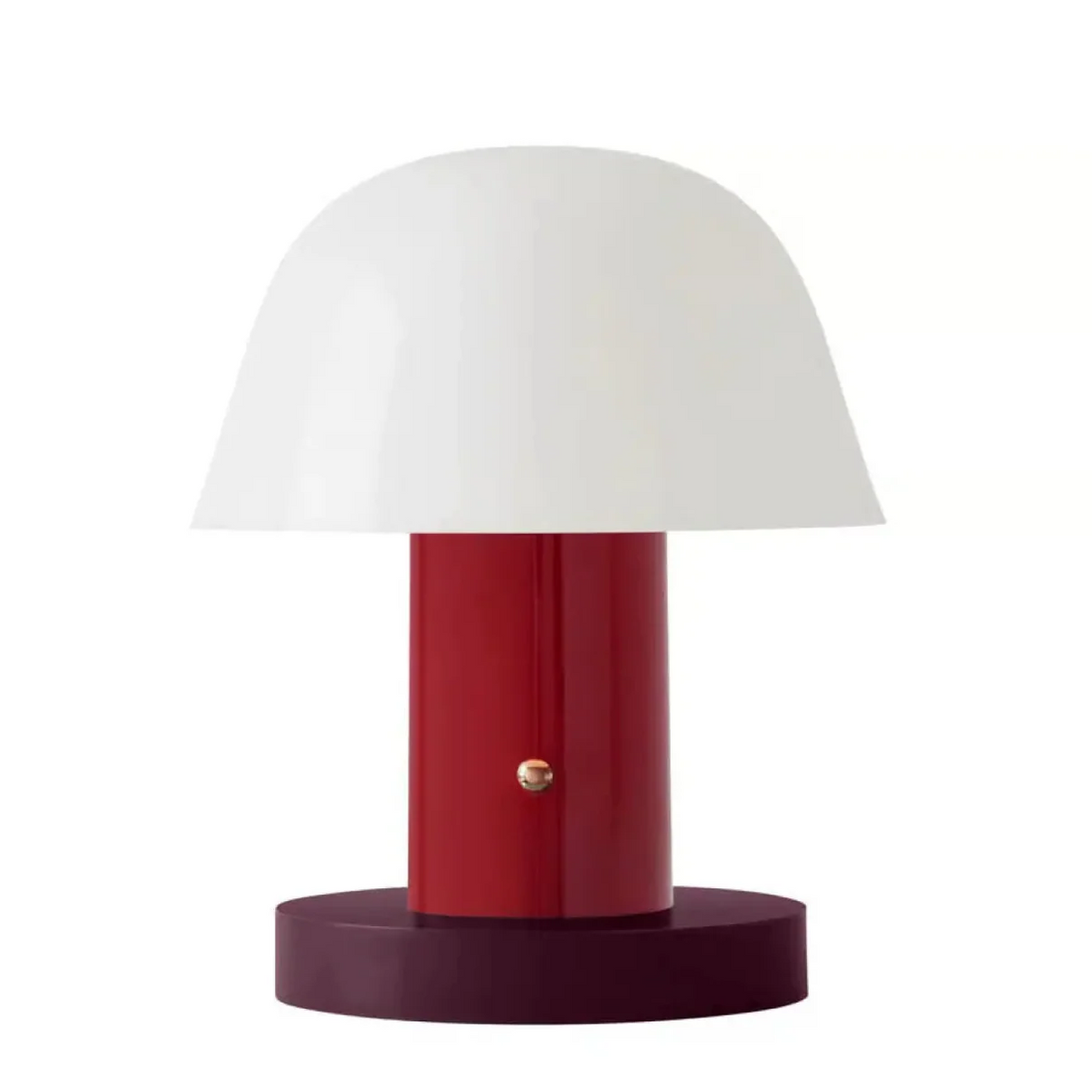 Lampe champignon en verre opalin, quatre coloris, rouge