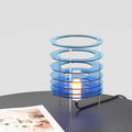 Lampe à poser aux anneaux superposés, bleue ou noire, bleu