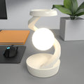 Lampe à poser aux formes ondulées, blanche ou noire, blanc