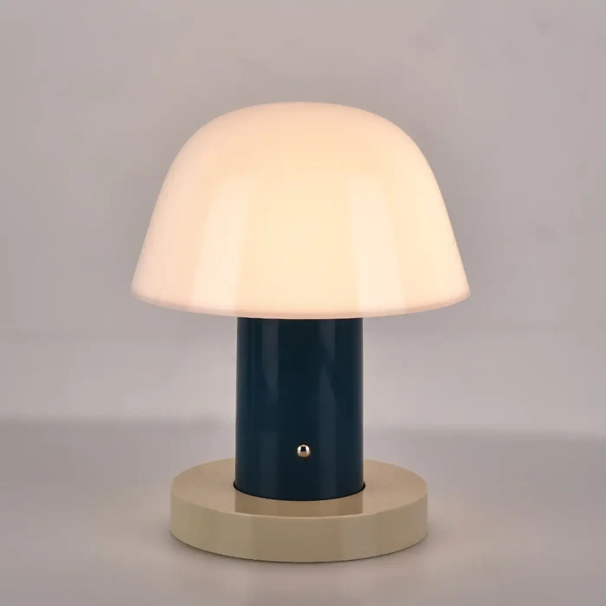 Lampe champignon design à base métal, marron ou bleu, bleu