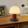 Lampe champignon design à base métal, marron ou bleu, marron