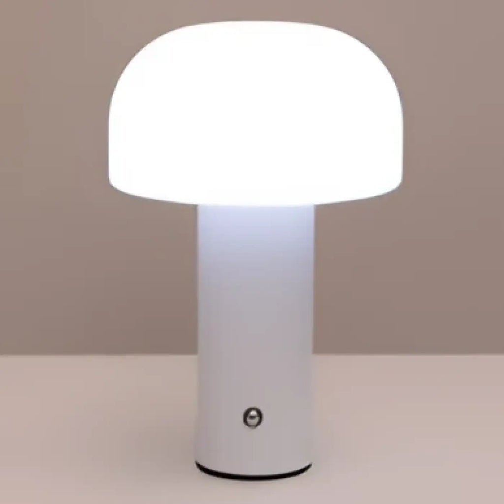 Lampe champignon aux courbes douces, noir, orange ou blanc, noir