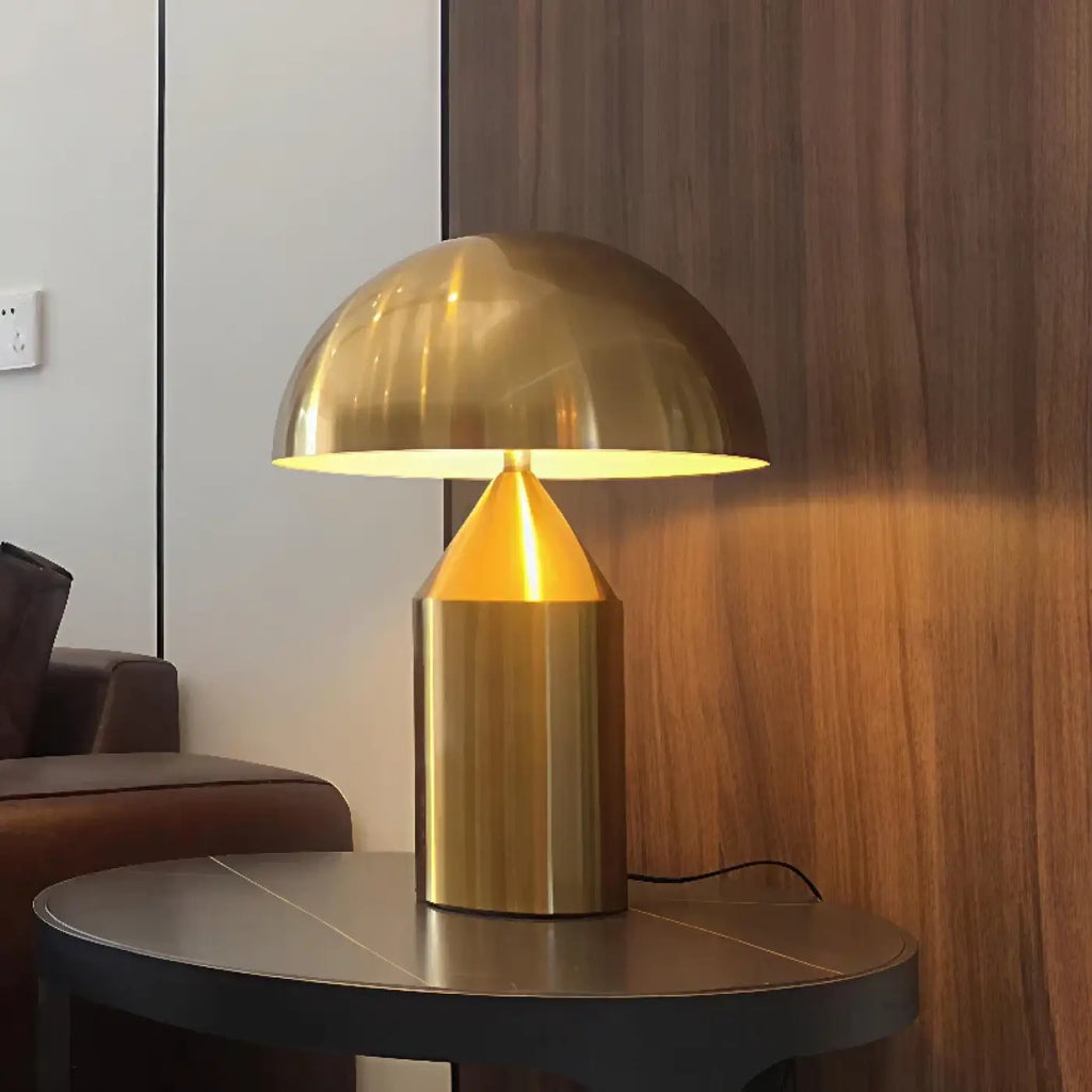 Lampe champignon à finition métallique, blanc, noir ou doré, S ou M