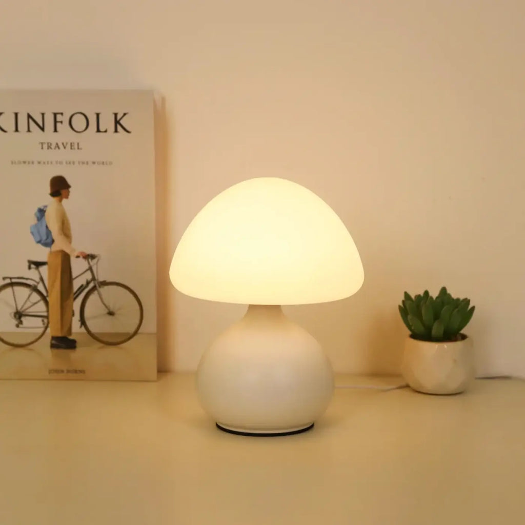 Lampe champignon design, blanche ou noire