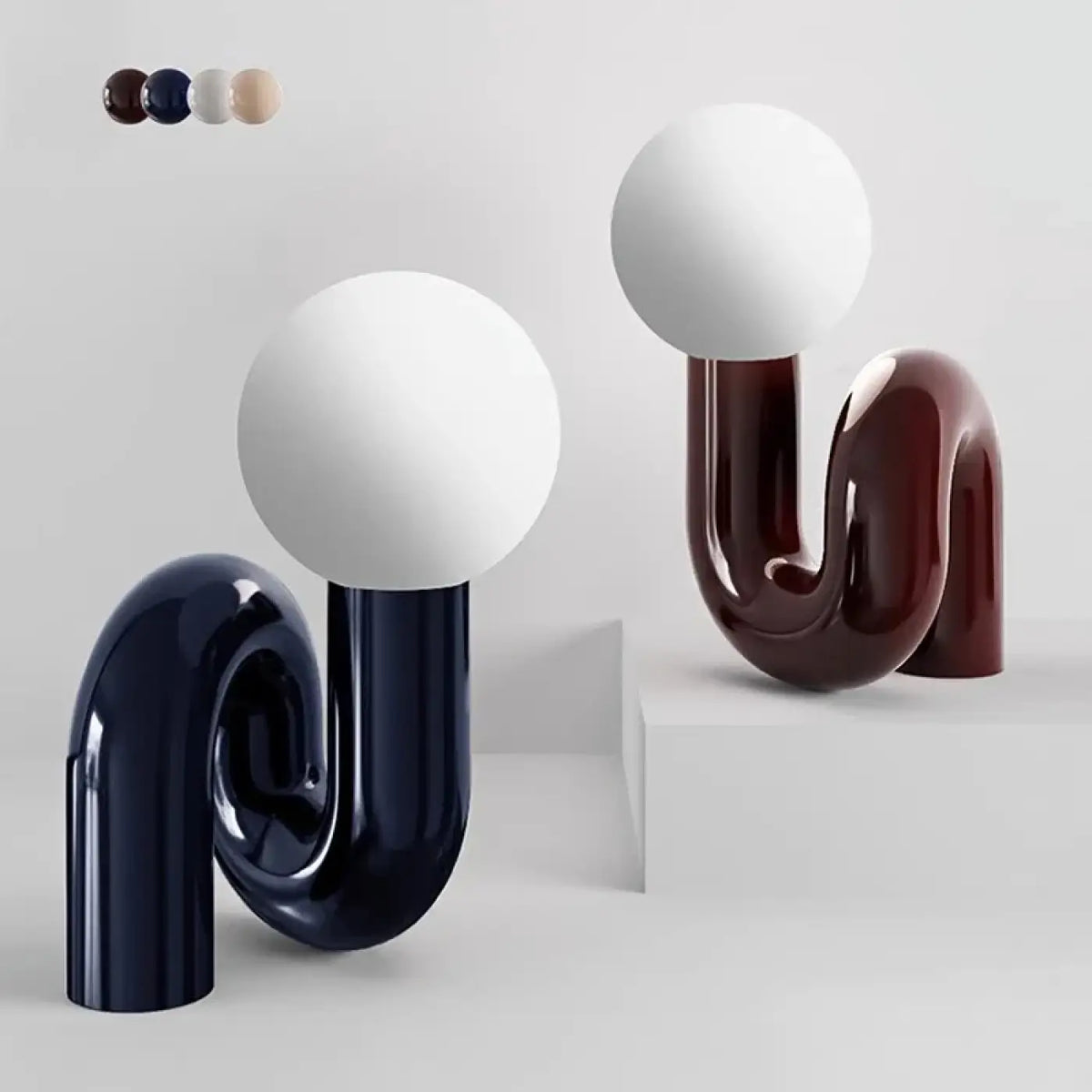 Lampe de table aux lignes arrondies, quatre choix de lumière
