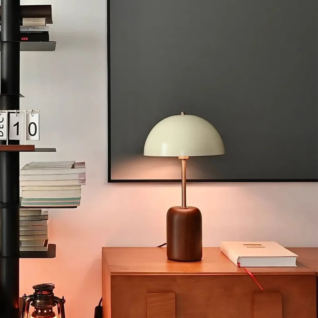 Lampe de chevet contemporaine, abat-jour blanc en tissu