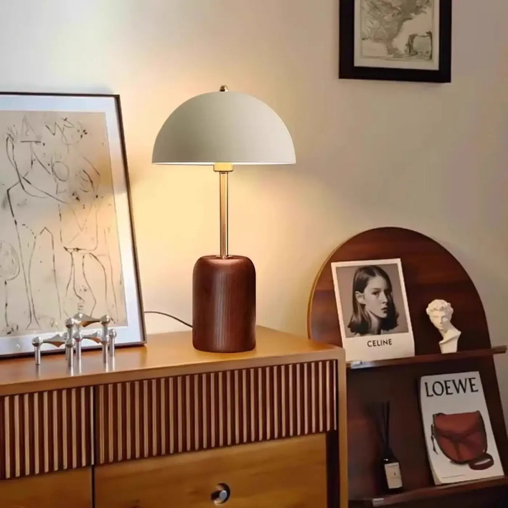 Lampe de chevet contemporaine, abat-jour blanc en tissu