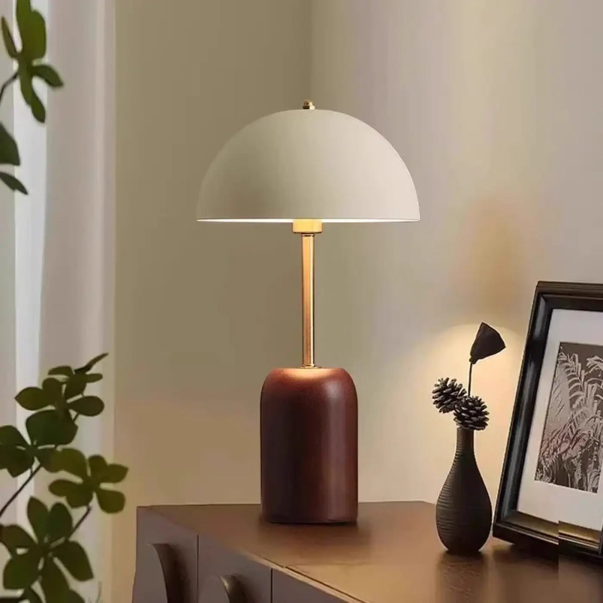 Lampe de chevet contemporaine, abat-jour blanc en tissu